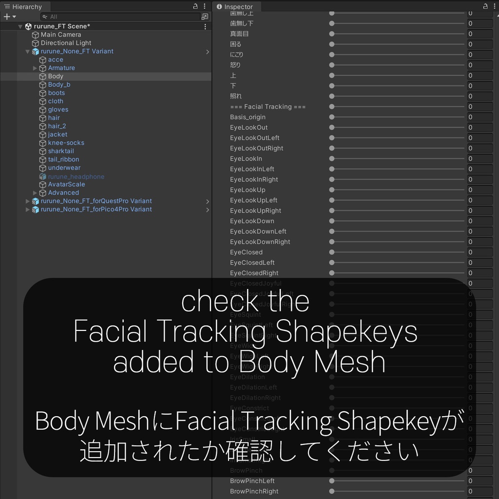 Rurune(ルルネ)'s FacialTracking Setting