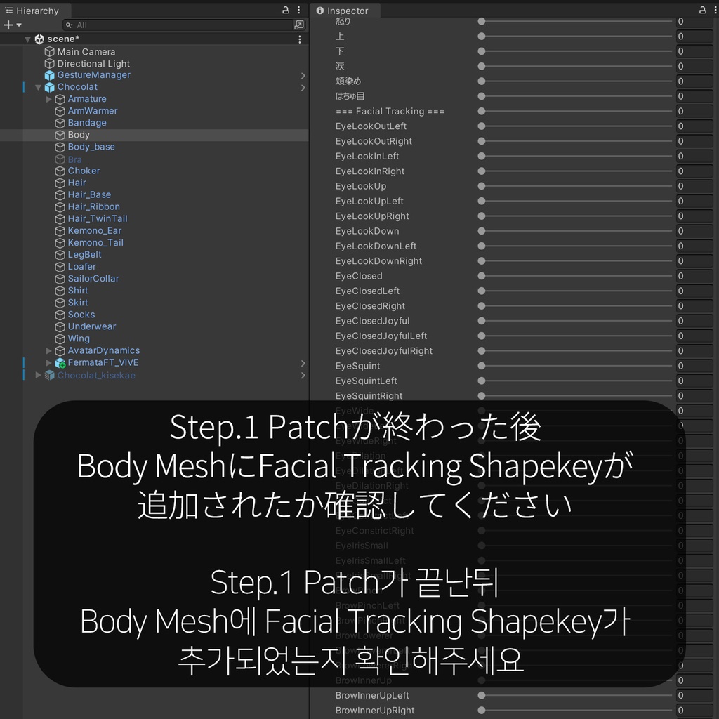 Chocolat(ショコラ)'s FacialTracking Setting