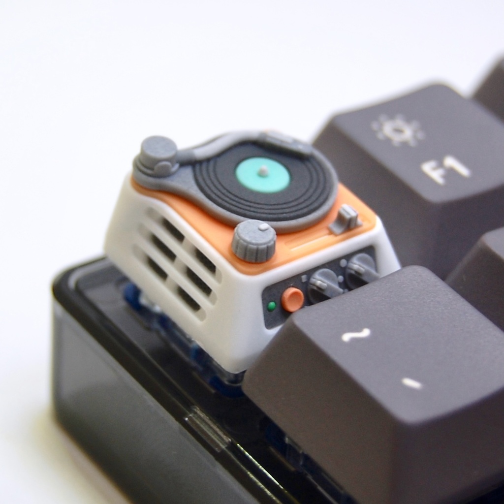 レコードプレーヤー　キーキャップ：[ロープロファイル]　アポロ・ホワイト