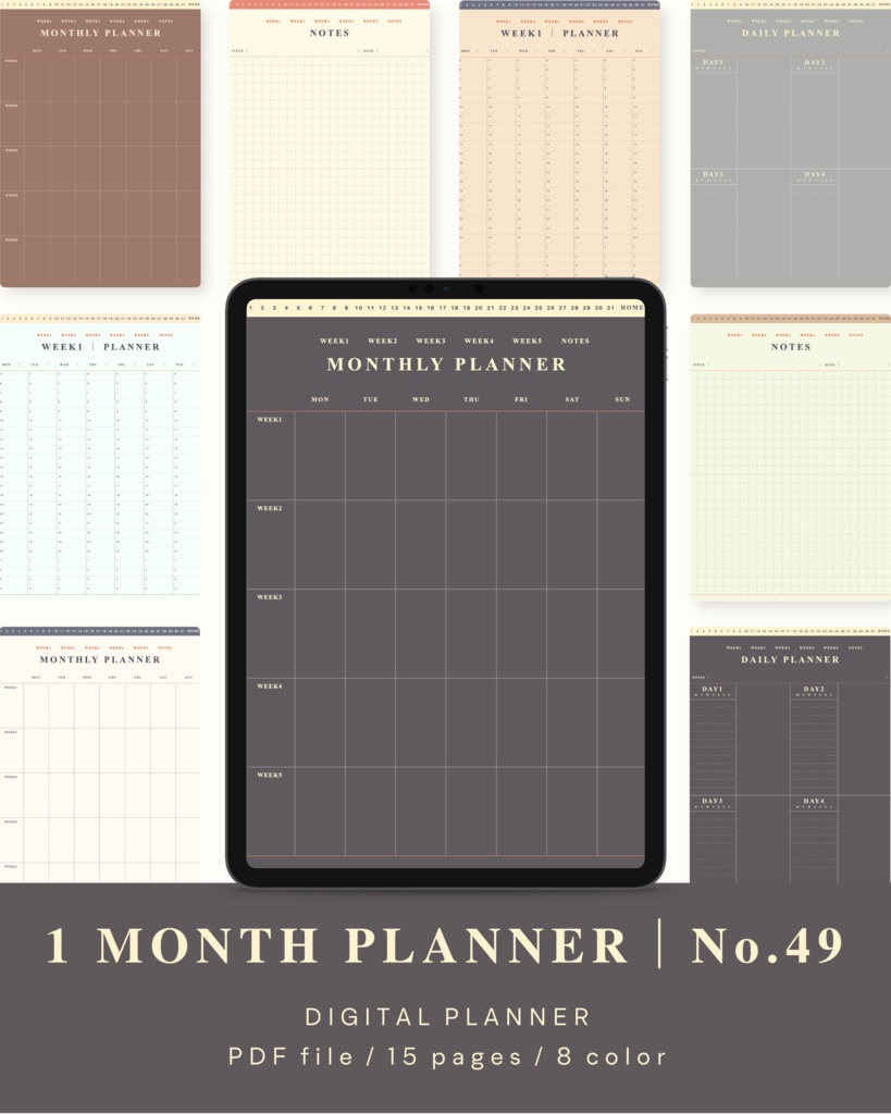 【 8 color 】1ヶ月手帳 | No.49