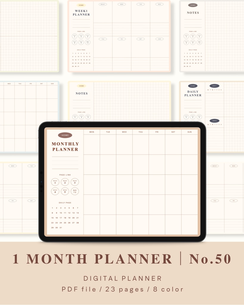 【 8 color 】1ヶ月手帳 | No.50