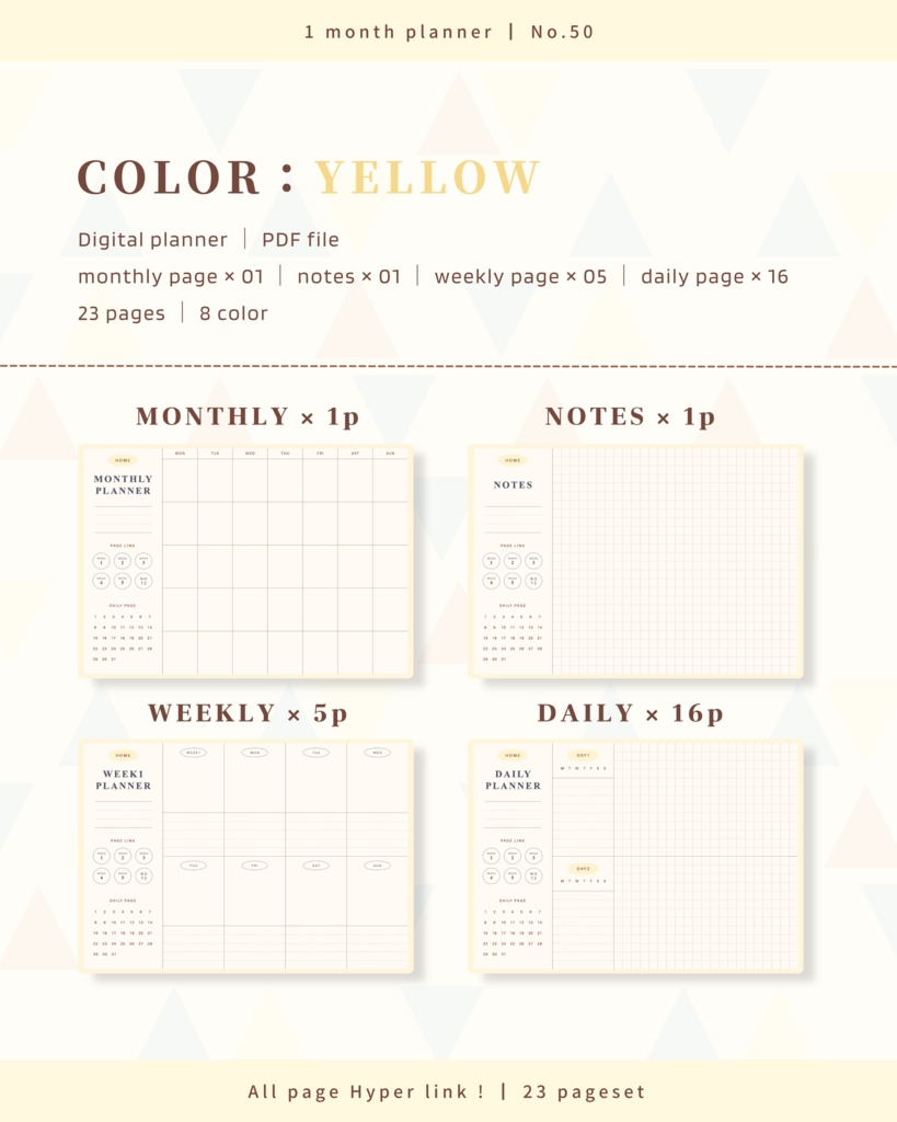 【 8 color 】1ヶ月手帳 | No.50