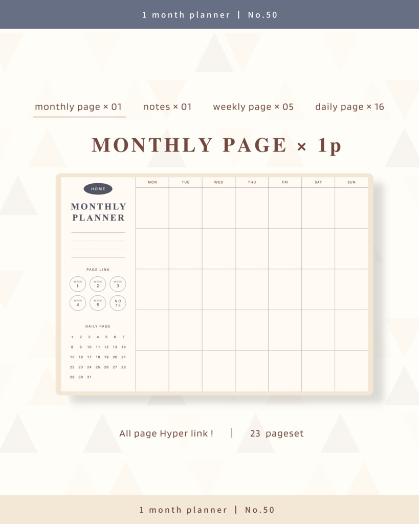 【 8 color 】1ヶ月手帳 | No.50