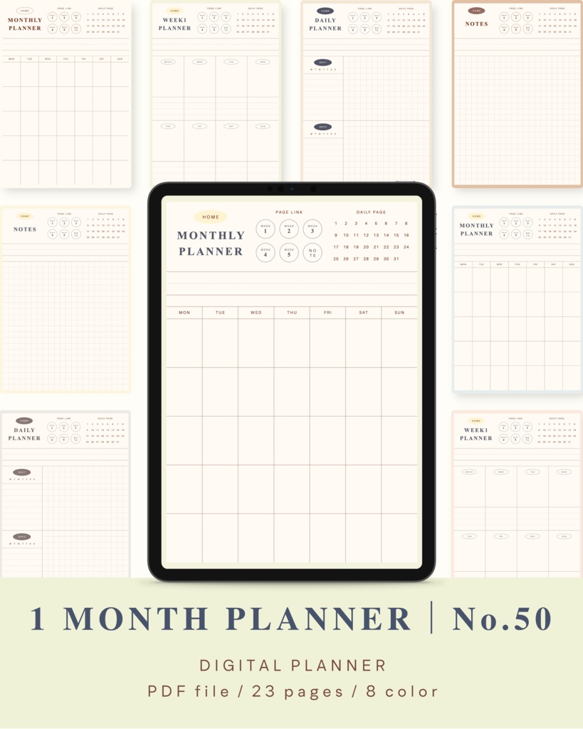 【 8 color 】1ヶ月手帳 | No.50