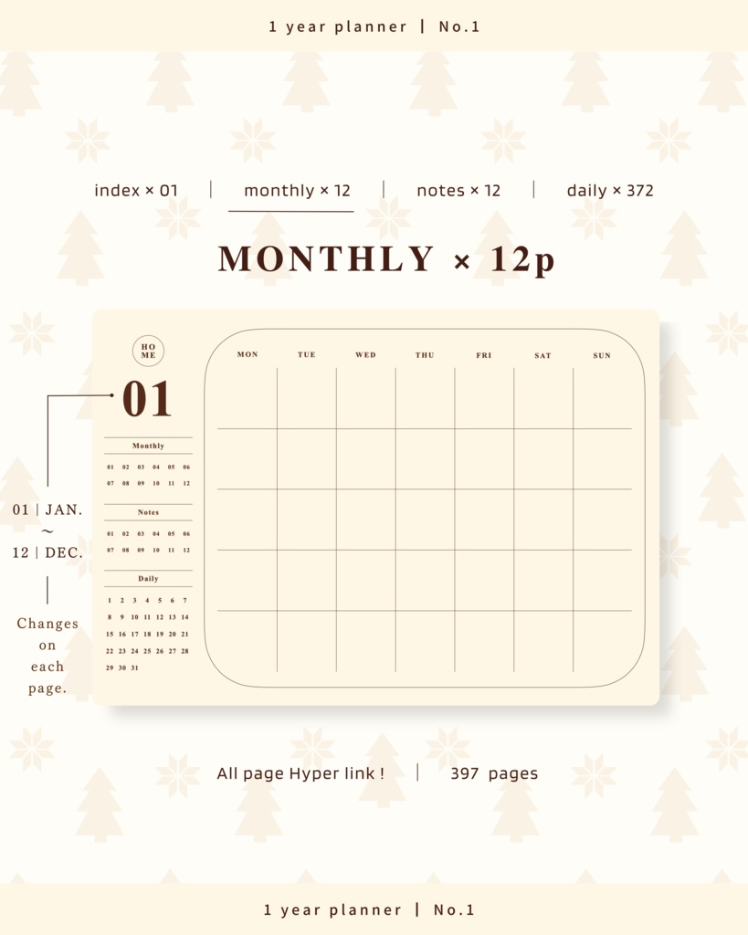 【 4 color 】1年手帳 | No.1