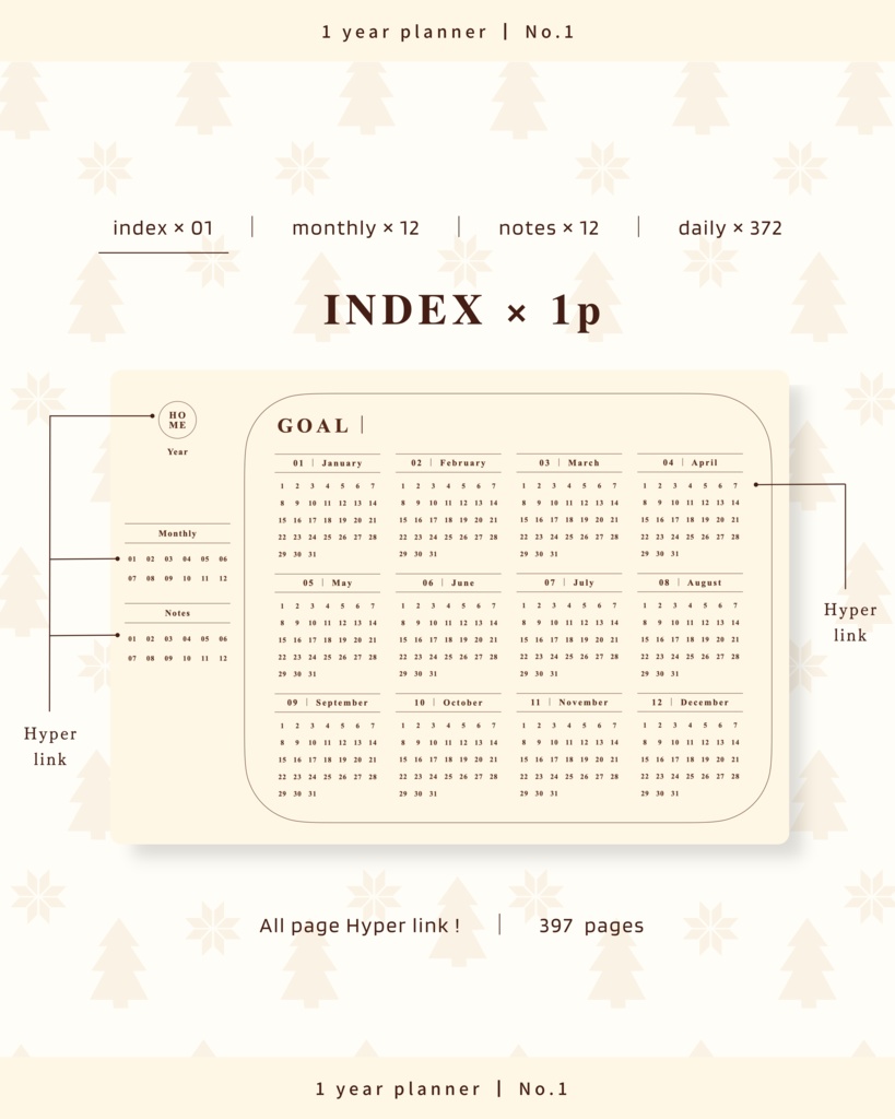 【 4 color 】1年手帳 | No.1