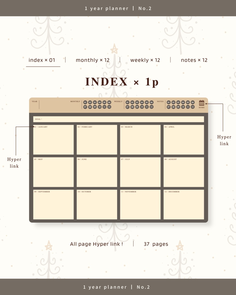 【 12 color 】1年手帳 | No.2