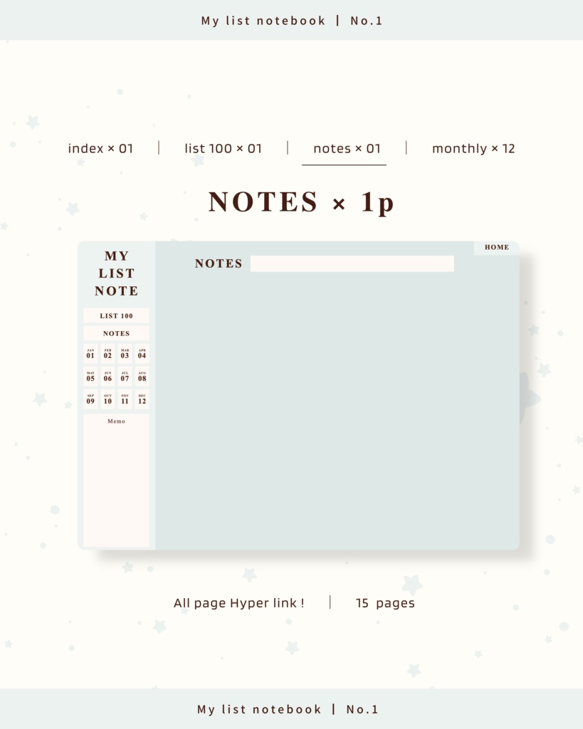 【 8 color 】リストノート | No.1