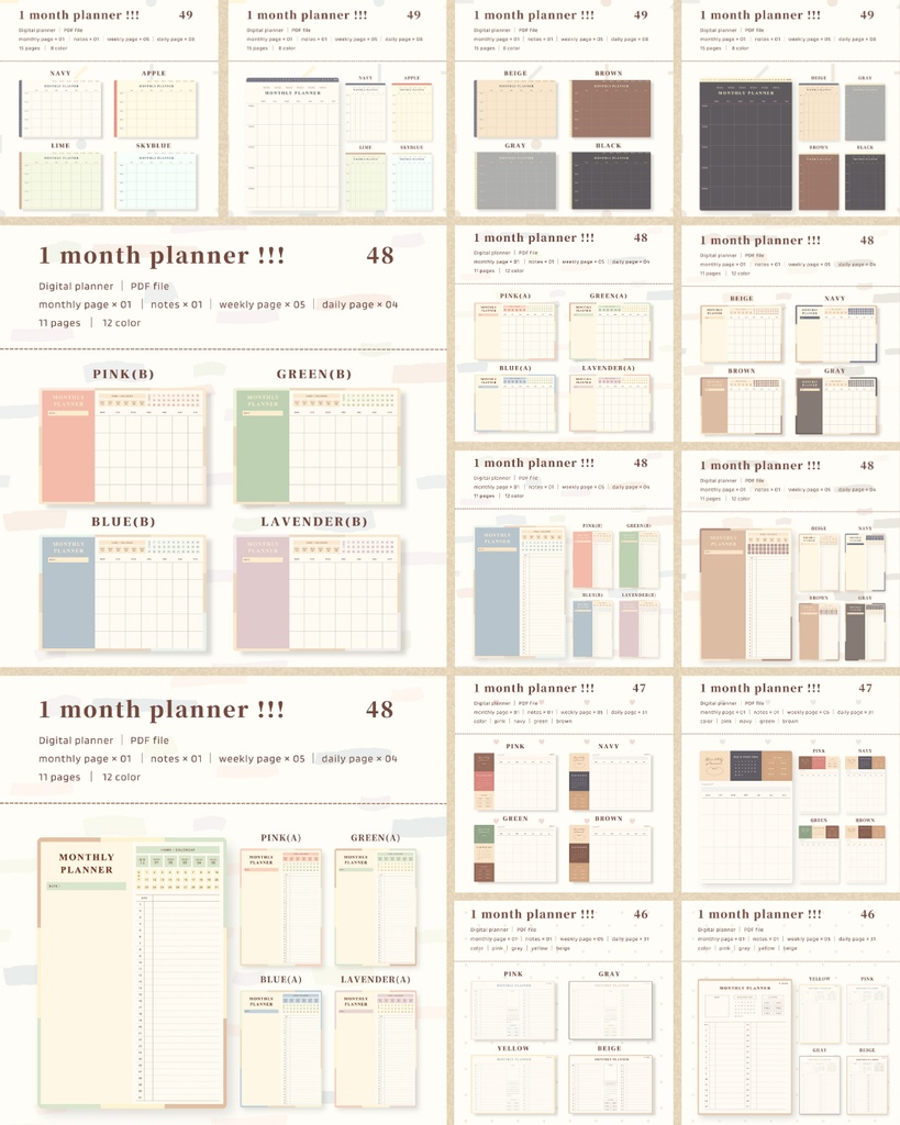 コンプリートセット◯|iPad手帳で使える デジタルプランナー・ノート・ステッカー 全種まとめ