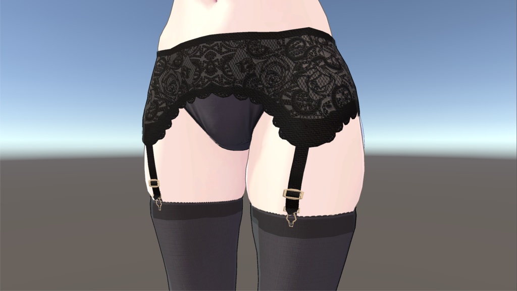 【幽狐族のお姉様用3Dモデル】ガーターベルト