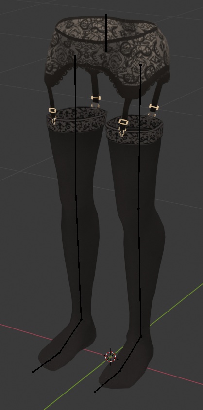 【キッシュちゃん用3Dモデル】ガーターベルト