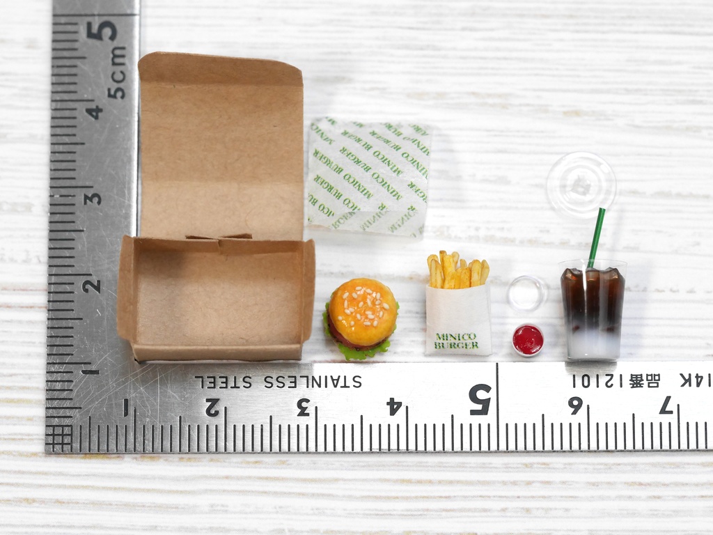 ミニチュア テイクアウトハンバーガーセット【1/12スケール】