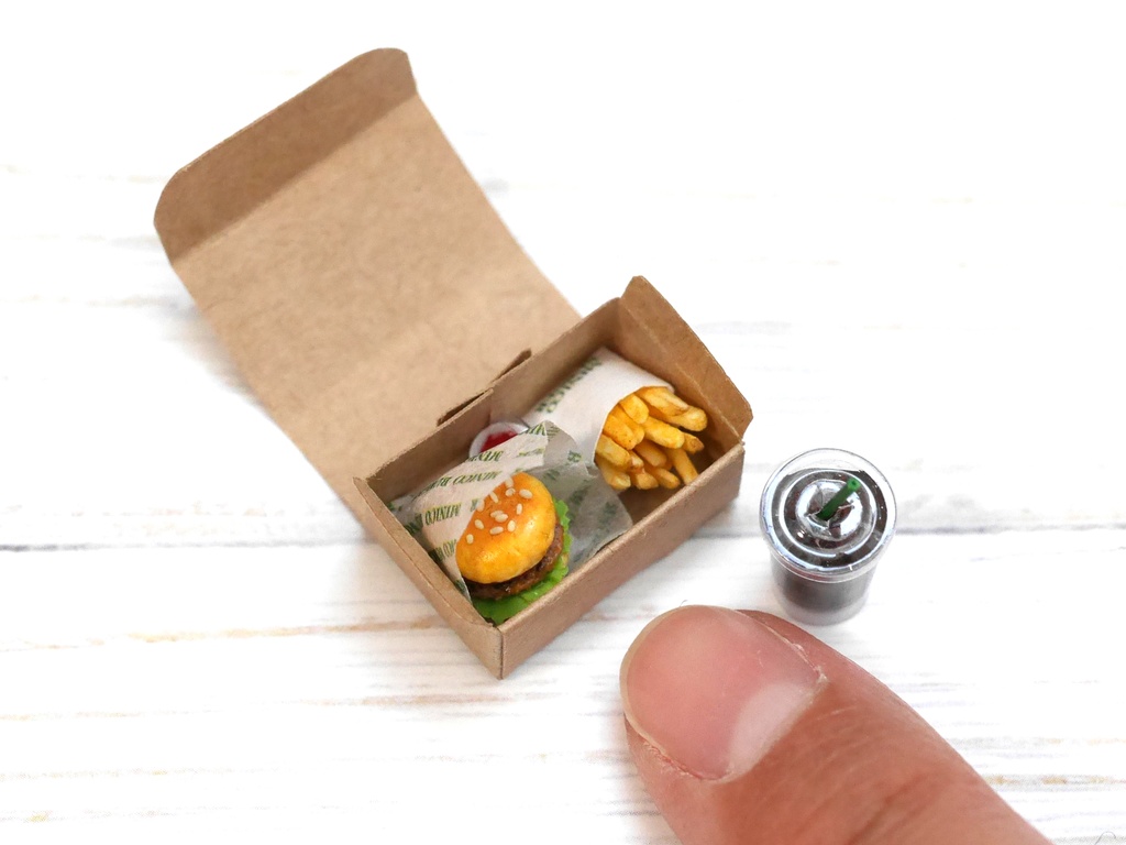 ミニチュア テイクアウトハンバーガーセット【1/12スケール】
