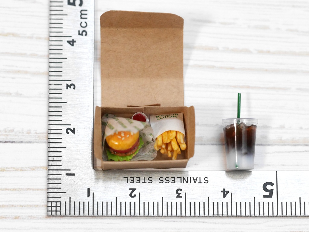 ミニチュア テイクアウトハンバーガーセット【1/12スケール】