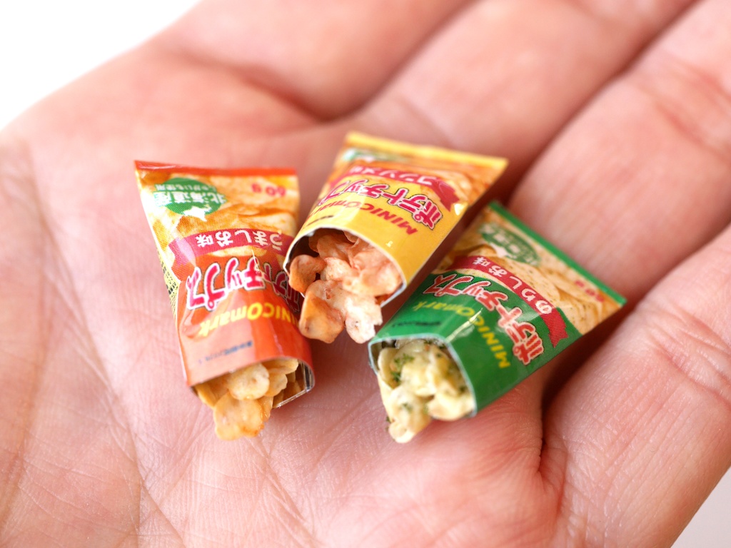 【型紙】1/12サイズ ポテトチップス(3種セット:うましお味/コンソメ味/のりしお味)