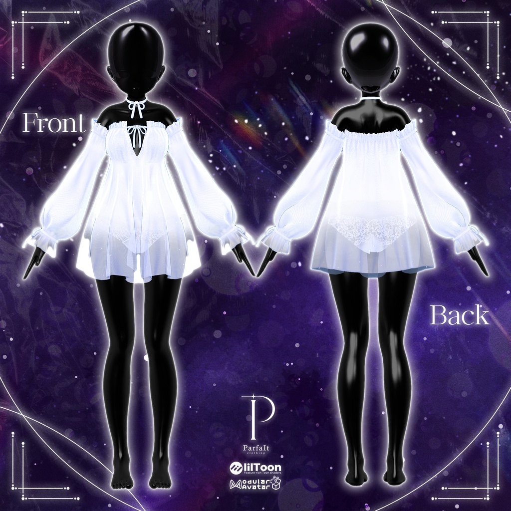🎁200JPY Event Sale ~08/01🎁【♡Off Shoulder Nightdress♡】 【21 avatars】