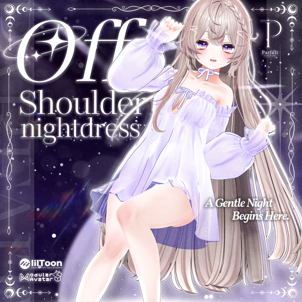 【♡Off Shoulder Nightdress♡】 【22 avatars】