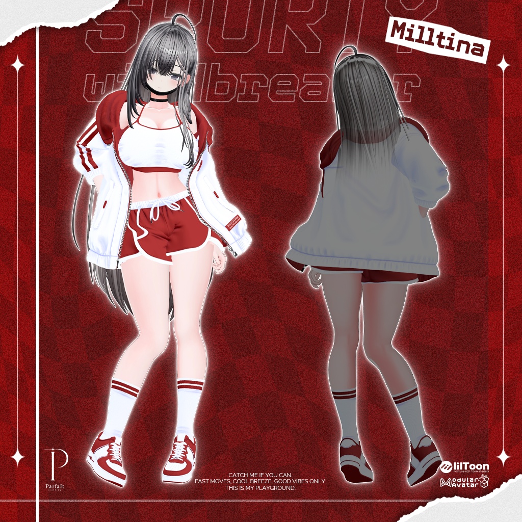 🔥200JPY Event Sale ~08/22🔥【♡Sporty Windbreaker♡】 【22 avatars】