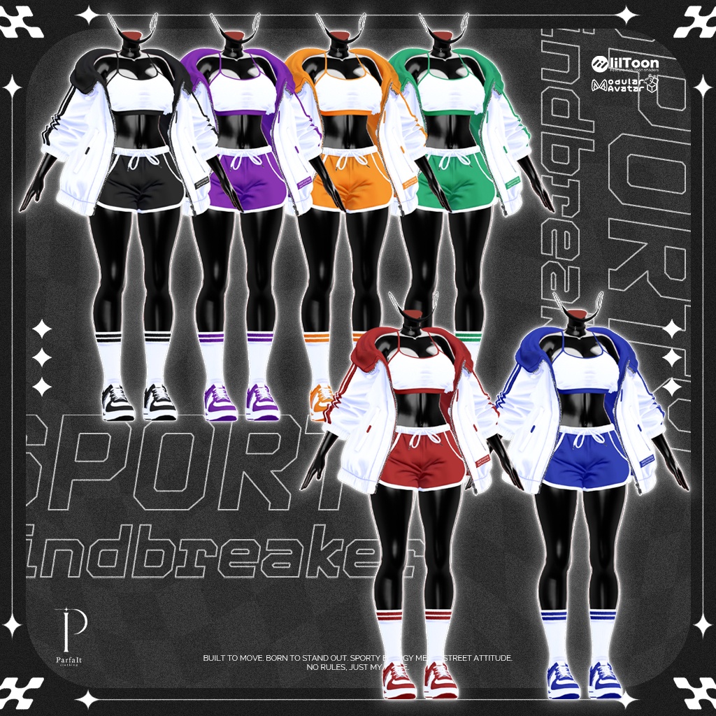 🔥200JPY Event Sale ~08/22🔥【♡Sporty Windbreaker♡】 【22 avatars】