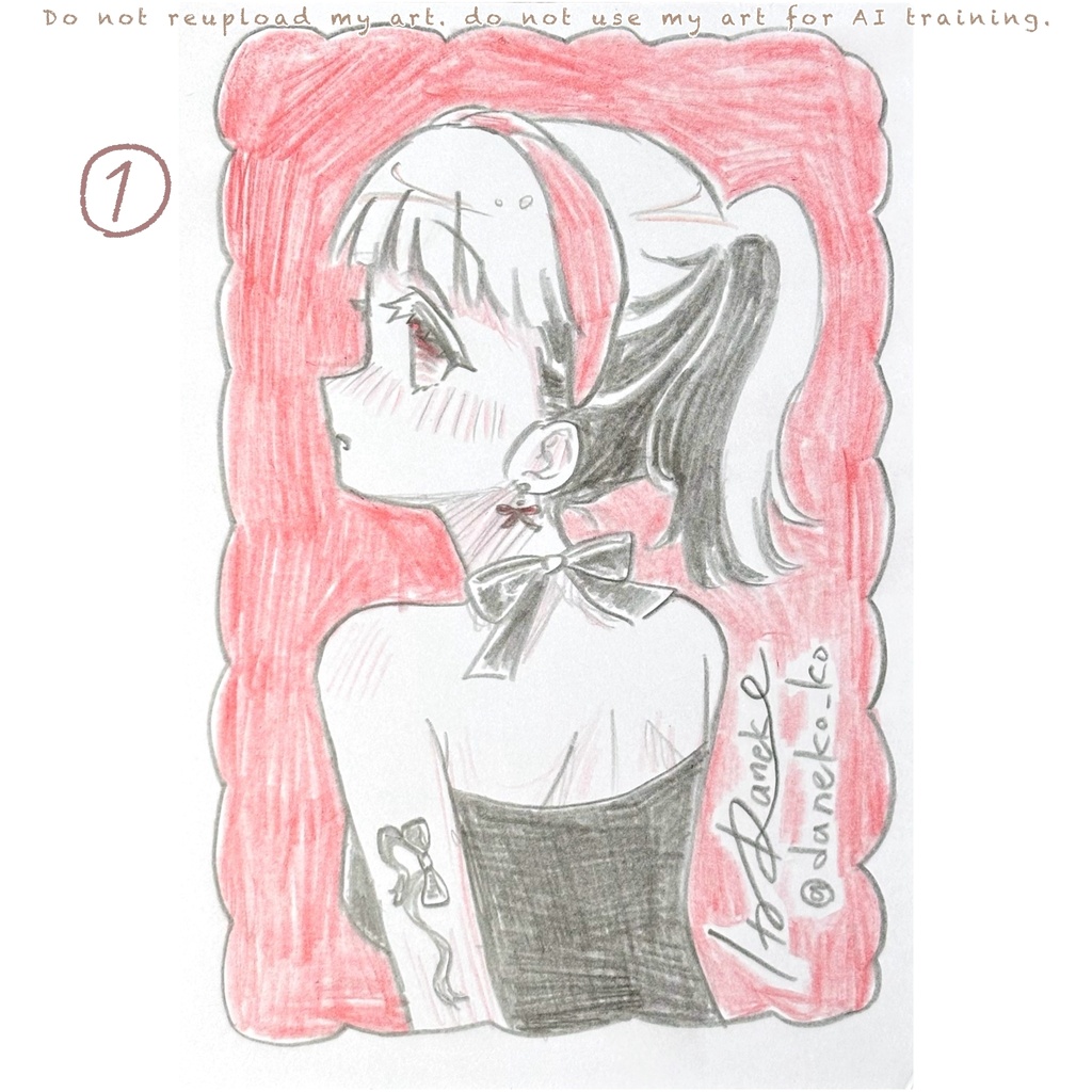 ドローイング原画 pink系