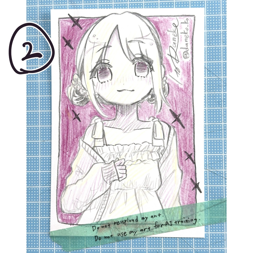 色鉛筆ドローイング原画 pink系Ⅱ