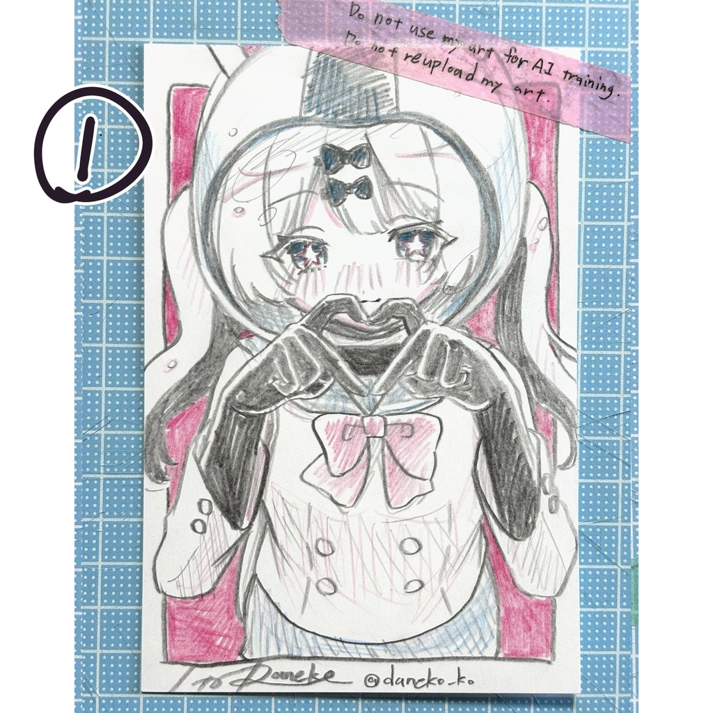 色鉛筆ドローイング原画 pink系Ⅱ
