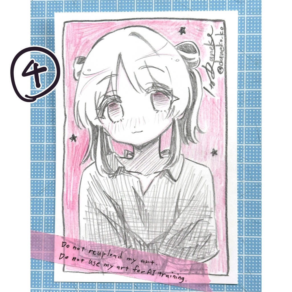 色鉛筆ドローイング原画 pink系Ⅱ