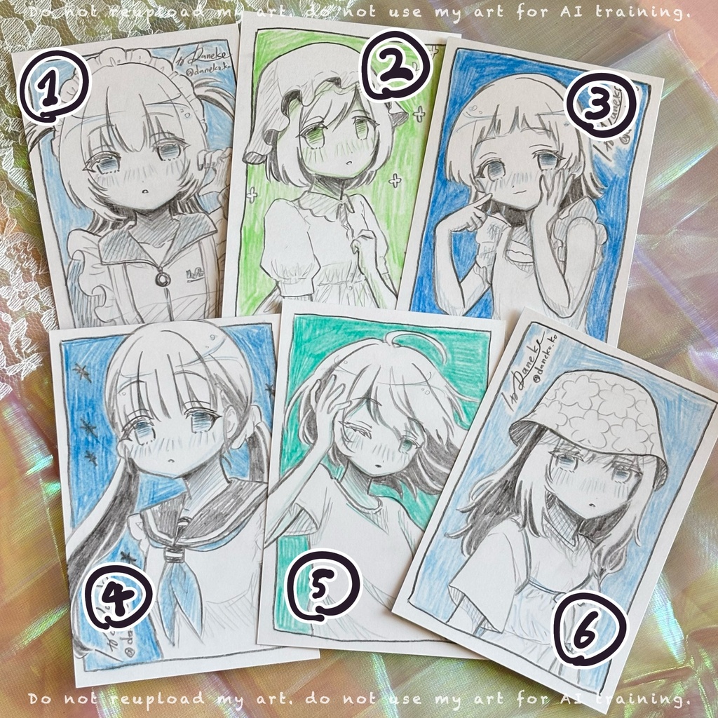 色鉛筆ドローイング原画 blue系Ⅱ