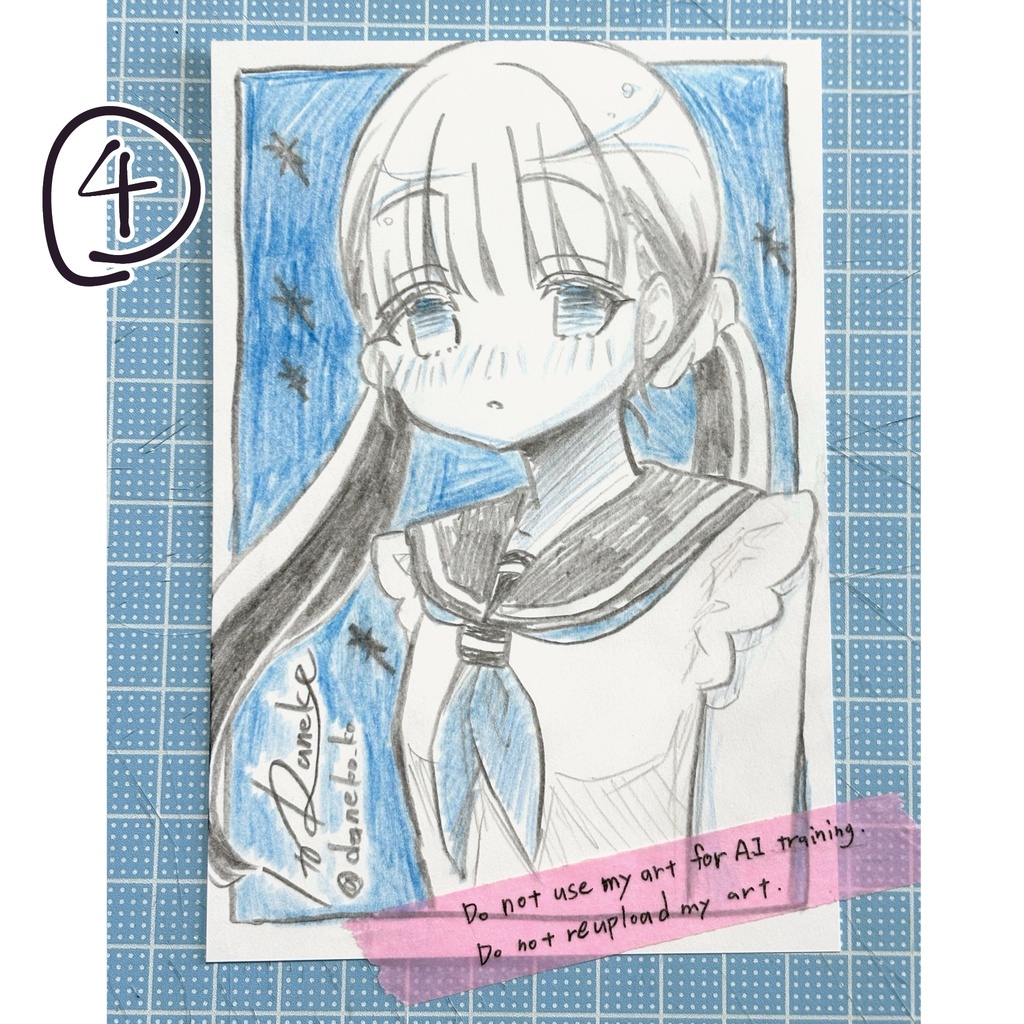 色鉛筆ドローイング原画 blue系Ⅱ