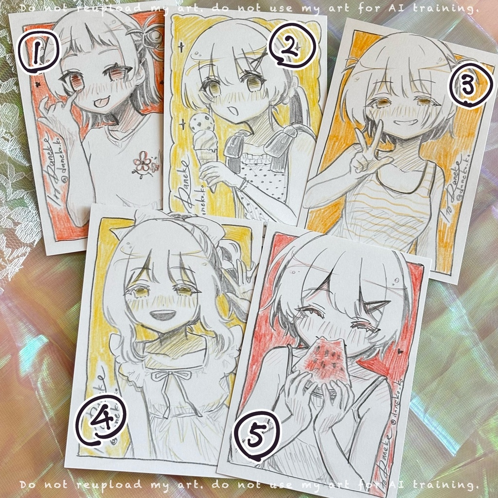 色鉛筆ドローイング原画 yellow系Ⅱ