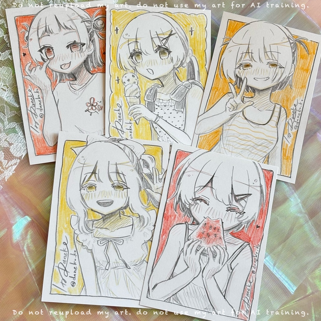 色鉛筆ドローイング原画 yellow系Ⅱ