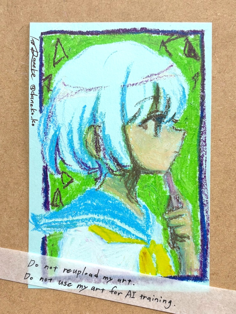 【ハガキサイズ】クレヨンドローイング原画④