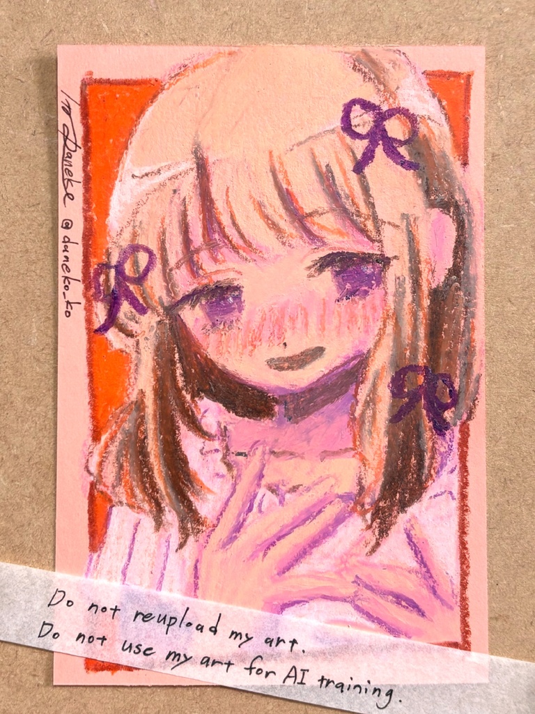 【ハガキサイズ】クレヨンドローイング原画⑥