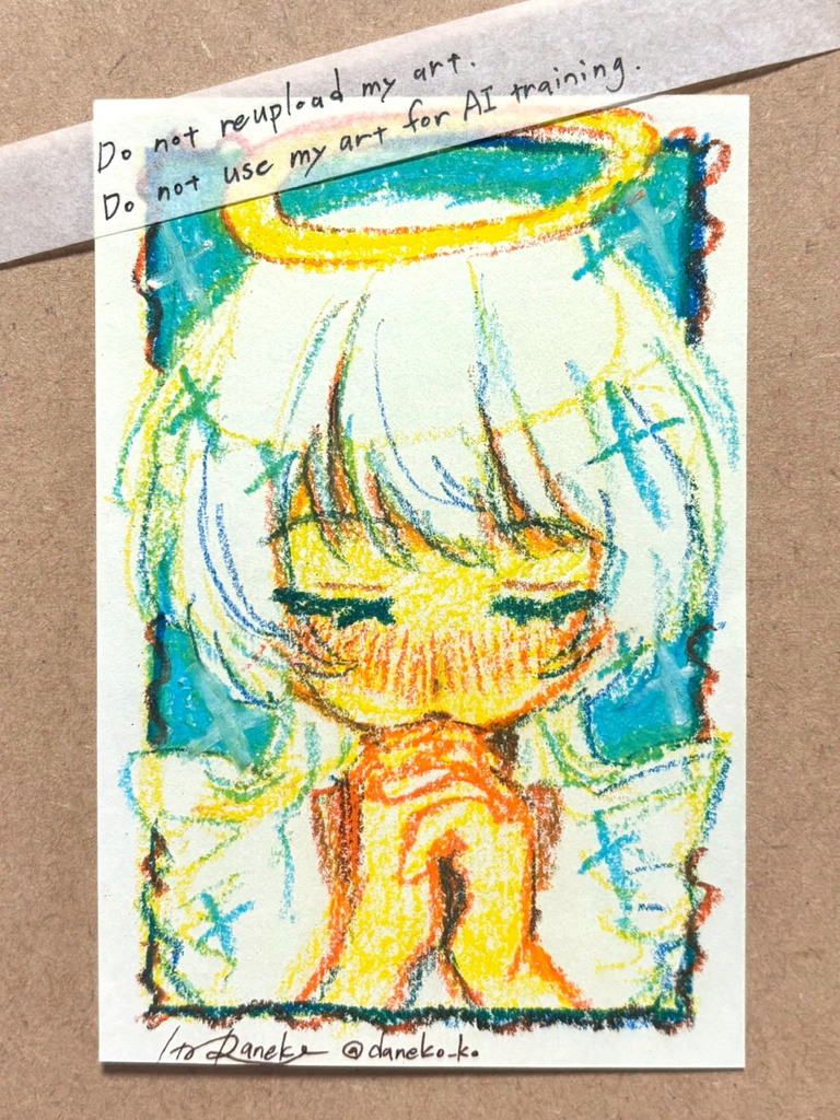 【ハガキサイズ】クレヨンドローイング原画⑧