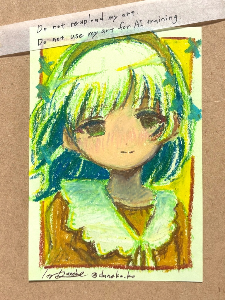【ハガキサイズ】クレヨンドローイング原画⑩