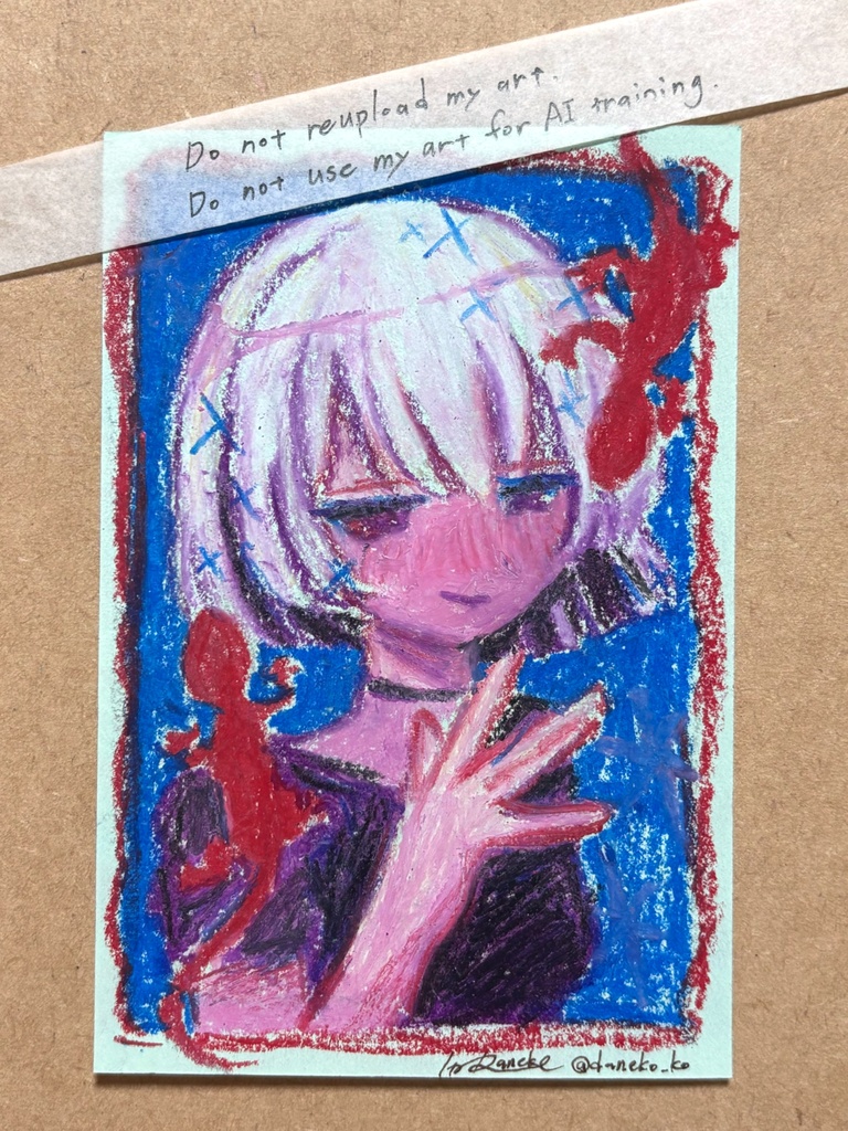 【ハガキサイズ】クレヨンドローイング原画㉕