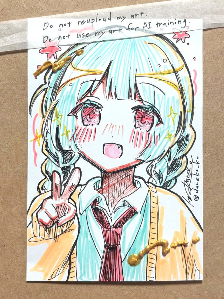 【ハガキサイズ】ドローイング原画 ペン②
