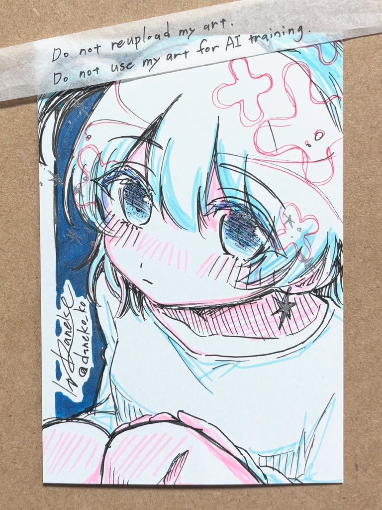 【ハガキサイズ】ドローイング原画 ペン⑤