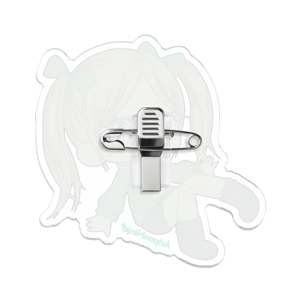 アクリルバッジ ツインテールリボン