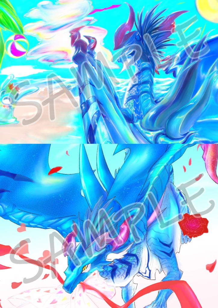 【レターパック発送】Summer Blue -キングフィッシャーだらけのイラストブック-