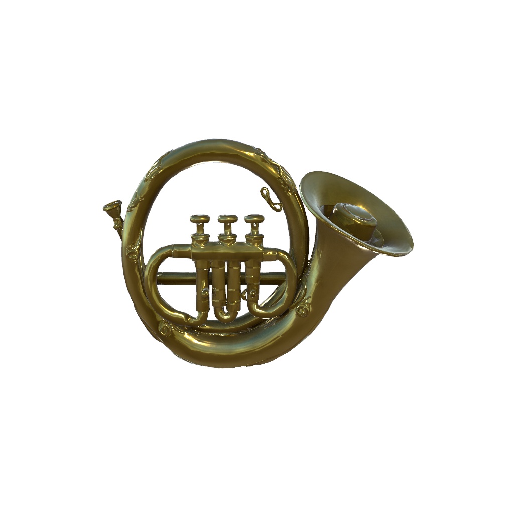 【VRChat想定】装飾ブラスホルン / Decorative Brass Horn
