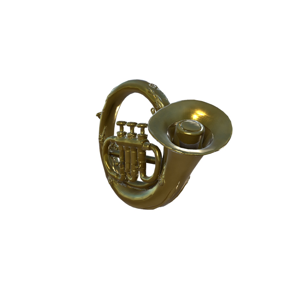 【VRChat想定】装飾ブラスホルン / Decorative Brass Horn