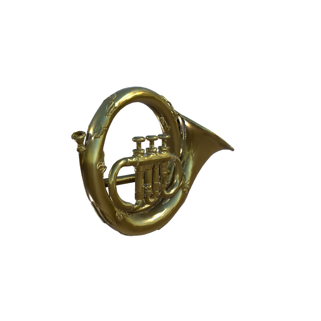 【VRChat想定】装飾ブラスホルン / Decorative Brass Horn