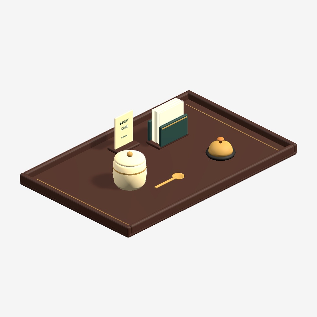 【VRChat想定】喫茶店の卓上セット / Cafe Tabletop Set