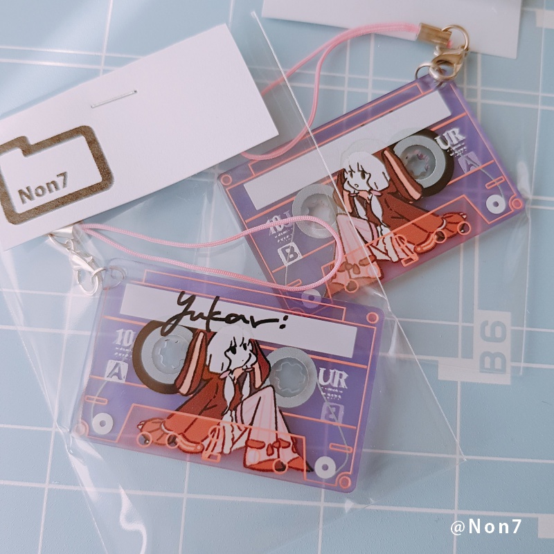 カセット風クリアストラップ(合成音声)