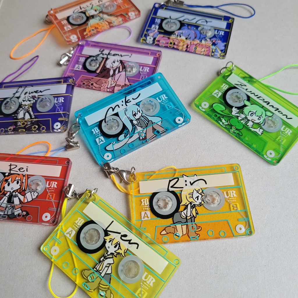 カセット風クリアストラップ(合成音声)