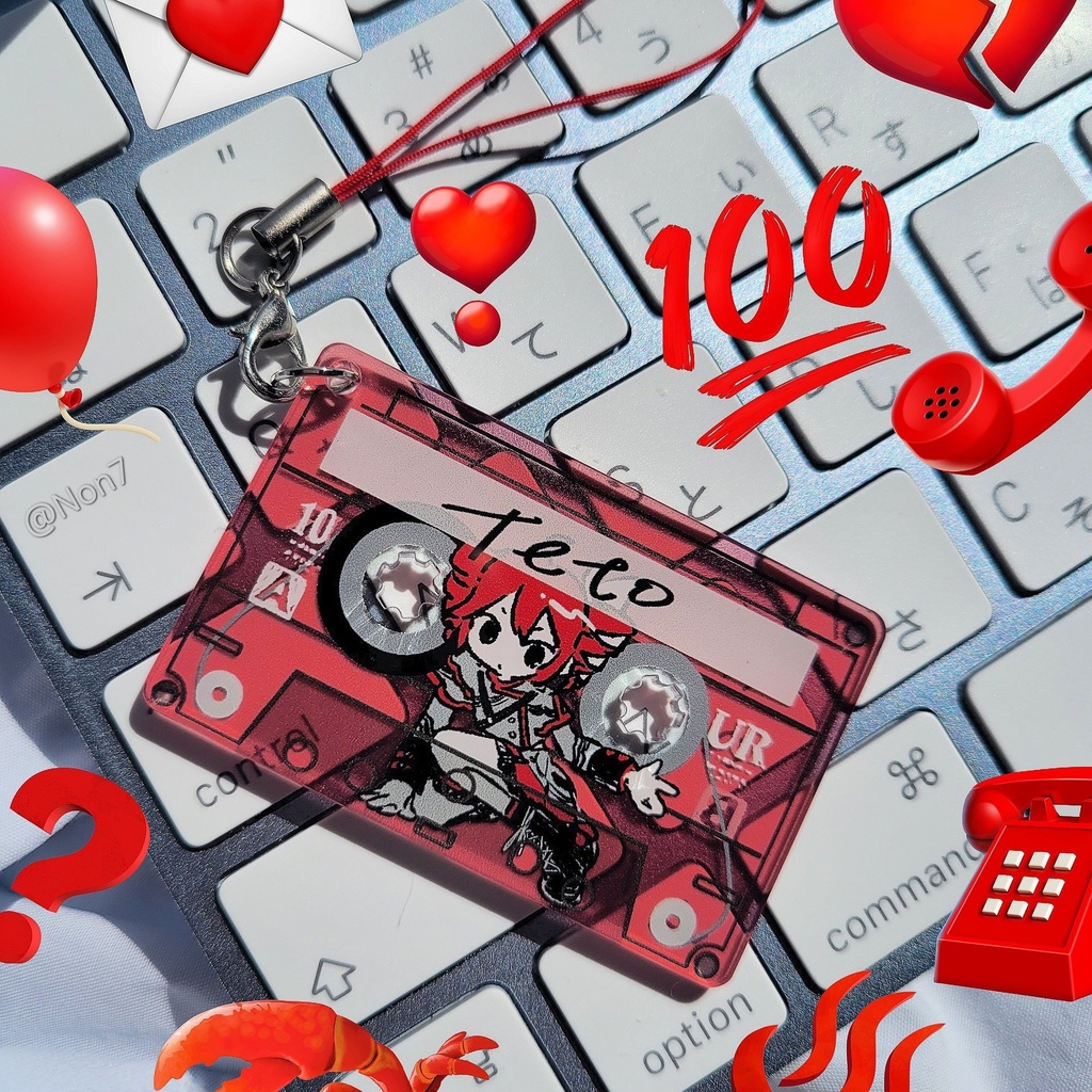 カセット風クリアストラップ(合成音声)