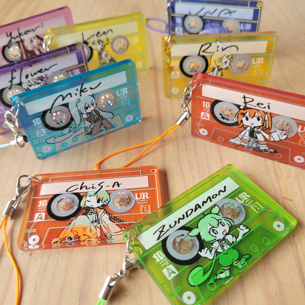 カセット風クリアストラップ(合成音声)