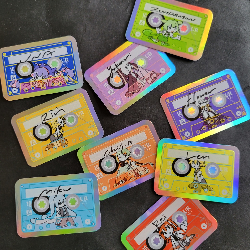 きらきらカセットテープステッカー(音声合成キャラクター)