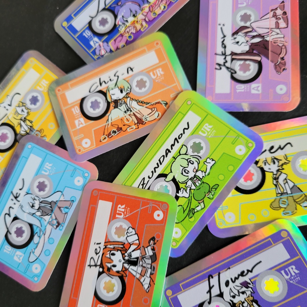 きらきらカセットテープステッカー(音声合成キャラクター)